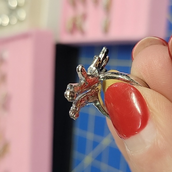 Splatter Silver Tone Ring - Picture 3 of 4